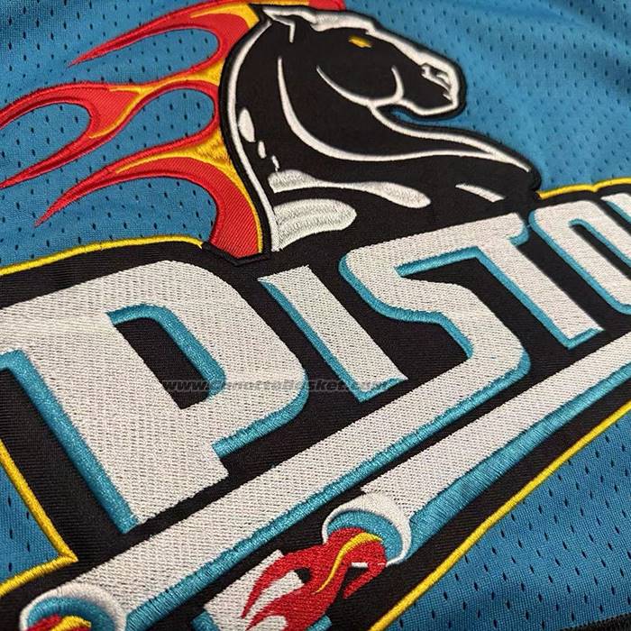 Maglia Detroit Pistons Grant Hill No 33 Mitchell & Ness 1998-99 Blu